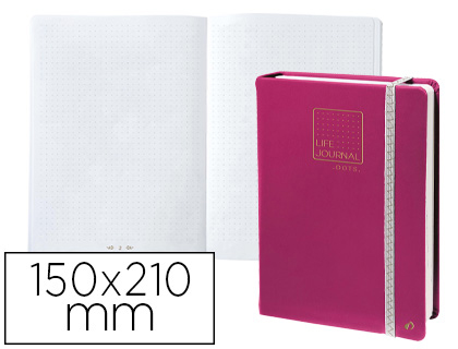 [2155757] QUO VADIS - Libreta life journal infinite dots puntos 15x21 cm 224 hojas tapa similpiel ciruela (Ref. 237983Q)