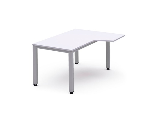 [2078580] ROCADA - MESA OFICINA SERIE EXECUTIVE FORMA EN L DERECHA 160X120 CM ACABADO AD04 ALUMINIO/BLANCO (Ref.2051AD04)