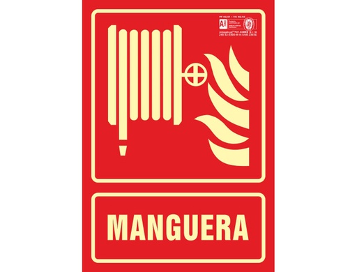 [2076038] SYSSA - PICTOGRAMA SEÑAL DE MANGUERA EN PVC FOTOLUMINISCENTE 210X297 MM (Ref.6028F)