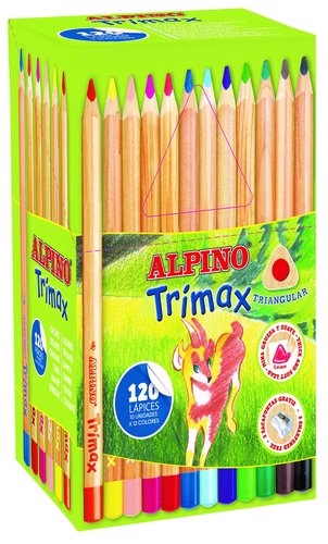 [9936055] ALPINO - LAPICES de COLORES TRIMAX CLASSBOX ECONOMY PACK de 120 (12 colores x 10 ud.) (Ref.AL000377)