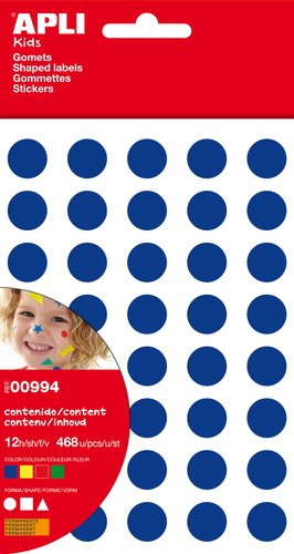[9043750] APLI - Gomets Blister 12 hojas 468 ud Figuras geometricas grandes (Ref.994)
