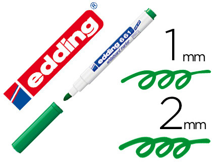 [9151885] EDDING - Rotulador para pizarra blanca 661 color verde punta redonda 1-2 mm recargable (Ref. 661-04)