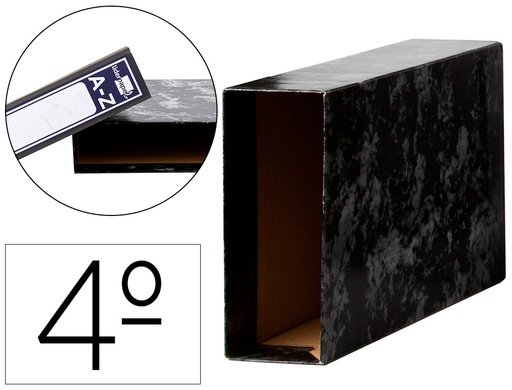 [2038056] LIDERPAPEL - CAJA ARCHIVADOR CLASSIC BLUE CUARTO APAISADO NEGRA (Ref.CZ06)