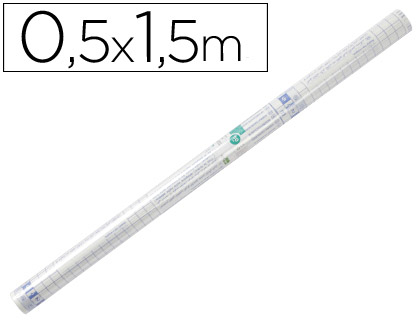 [2032540] LIDERPAPEL - ROLLO PLASTICO ADHESIVO 0,50X1,50 MT. 8O MICRAS FORRALIBROS REMOVIBLE (Ref.AD01)