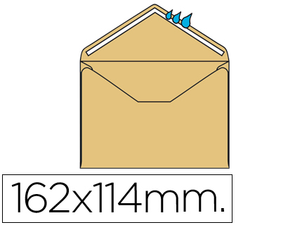 [2033305] LIDERPAPEL - SOBRE N.23 CREMA C6 114X162 MM ENGOMADO SOLAPA DE PICO CAJA DE 500 UNIDADES (Ref.SB44)