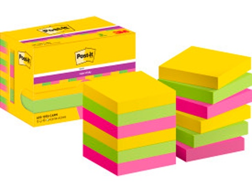 [9078142] POST-IT - Pack 12 BLOCS 47,6X47,6 RIO JANEIRO 4 X AMARILLO,ROSA,VERDE,FUCSIA TODOS NEON 622-12SSRIO-EU (Ref.70005271518)