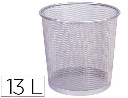 [2024225] Q-CONNECT - PAPELERA METALICA PR-P PLATA -REJILLA -265X285MM (Ref.KF00850)