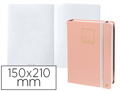 [2155759] QUO VADIS - Libreta life journal infinite dots puntos 15x21 cm 224 hojas tapa similpiel rosa (Ref. 237985Q)