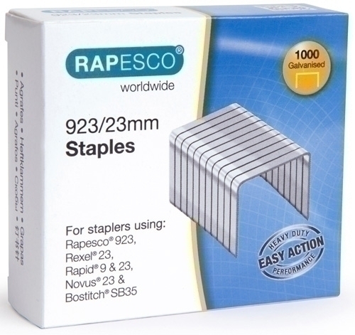 [2154354] RAPESCO - Caja 1000 grapas galvanizadas 923/23mm (Tipo 23) (Ref.1242)