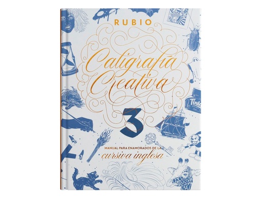 [9156676] RUBIO - Libro de caligrafia creativa 3 manual para enamorados de la cursiva inglesa 120 paginas tapa dura (Ref. CALCRE3)