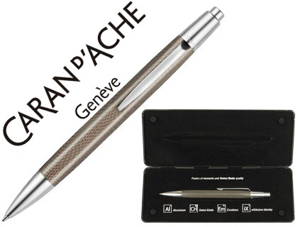[2076355] CARAN D'ACHE - BOLIGRAFO ALCHEMIX CUERPO PIEL DE REPTIL ADORNOS CROMADOS BRILLANTE CON ESTUCHE PUNTA (Ref.4881-021)