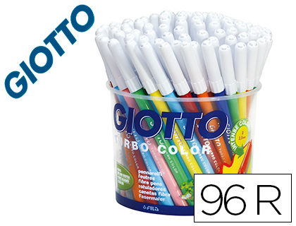 [2059117] GIOTTO - ROTULADOR TURBO COLOR BOTE DE 96 UNIDADES 12 COLORESPOR 8 UNIDADES DE CADA COLOR LAVABLES CON PUNTA BLOQUEADA (Ref.521500)