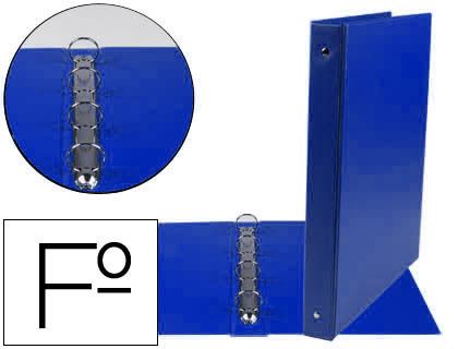 [2009982] LIDERPAPEL - Carpeta 4 anillas 25 mm redodas plastico folio color azul marino (Ref. CA96)