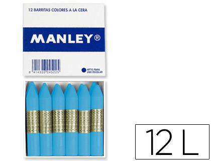 [2073633] MANLEY - LAPICES DE CERA UNICOLOR CELESTE CLARO CAJA DE 12 N.41 (Ref.MNC04840)