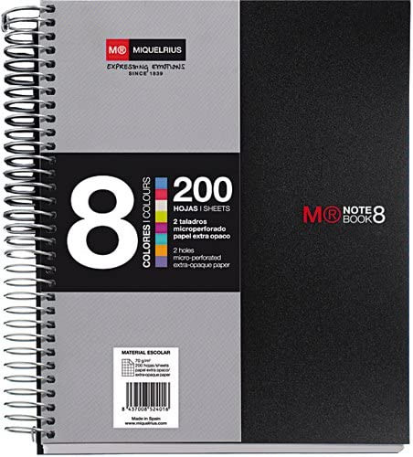 [1944084] MIQUELRIUS - Cuaderno A5 Cuadricula 5x5 Negro (Ref.42007)