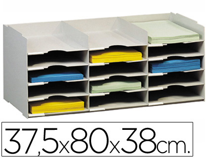 [2034809] PAPERFLOW - ARCHIVADOR FAST- BLOQUES SOBREPONIBLES GRIS 15 CASILLAS DIN A4 (Ref.532.02)