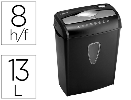 [2054984] Q-CONNECT - DESTRUCTORA DE DOCUMENTOS CAPACIDAD DE CORTE 8 H DESTRUYE GRAPAS CLIPS CD Y TARJETAS (Ref.KF17972)