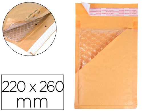 [2026014] Q-CONNECT - SOBRE BURBUJAS CREMA E/2 220X260 MM (Ref.KF15014)