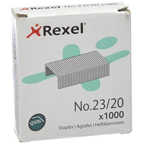 [2300038] REXEL - GRAPAS 23/20 ACERO CAJA 1000 UNIDADES (Ref.2100926)