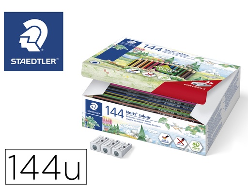 [9152332] STAEDTLER - Lapiz de color wopex ecologico caja de 144 unidades surtidas 12 colores surtidos (Ref. 185 C144)