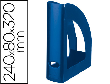 [2043595] LIDERPAPEL - REVISTERO PLASTICO Q-CONNECT AZUL OPACO (Ref.KF04205)