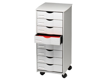 [2043540] PAPERFLOW - MUEBLE AUXILIAR FAST- PARA OFICINA NEGRO 8 CAJONES EN COLOR GRIS 5X825X382 71,5X31,6X34,3 CM (Ref.DT082.025)