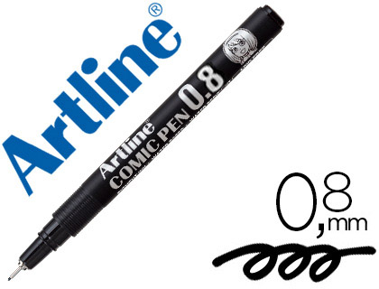 [2079916] ARTLINE - ROTULADOR CALIBRADO MICROMETRICO NEGRO COMIC PEN EK-288 PUNTA POLIACETAL 0,8 MM RESISTENTE AL AGUA (Ref.EK-288 NE)