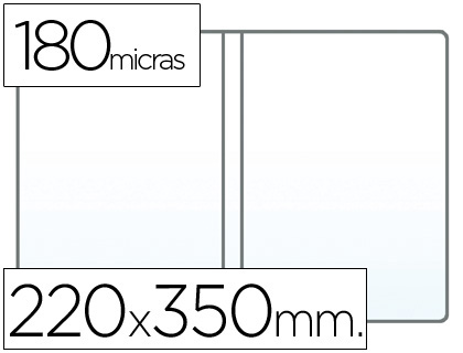 [2006386] FUNDA PORTADOCUMENTO CUARTO DOBLE 180 MICRAS PVC TRANSPARENTE 220X350MM (Ref.1108)