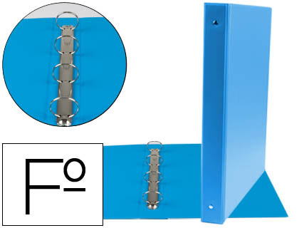 [2073743] LIDERPAPEL - CARPETA 4 ANILLAS 25 MM REDONDAS PLASTICO FOLIO COLOR CELESTE (Ref.CA83)