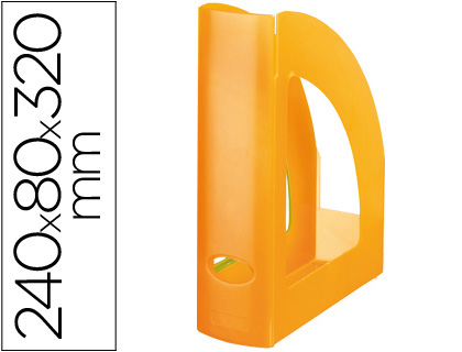 [2043603] LIDERPAPEL - REVISTERO PLASTICO Q-CONNECT NARANJA TRANSLUCIDO (Ref.KF04215)