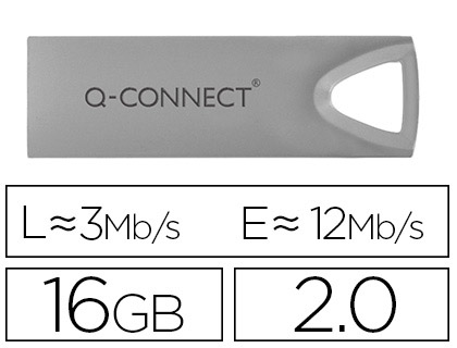 [2150862] Q-CONNECT - MEMORIA USB FLASH PREMIUM 16 GB 2.0 (CANON L.P.I. 0,24€ Incluido) (Ref.KF11479)