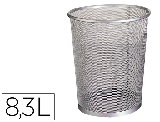 [2029623] Q-CONNECT - PAPELERA METALICA GRIS REJILLA -205X210X150 MM (Ref.KF00848)