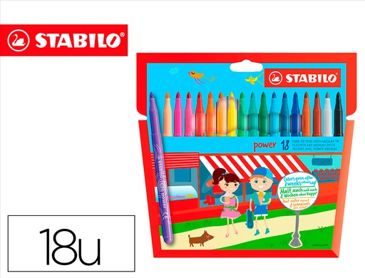 [2079639] STABILO - ROTULADOR POWER CAJA DE 18 COLORES (Ref.280/18-01)