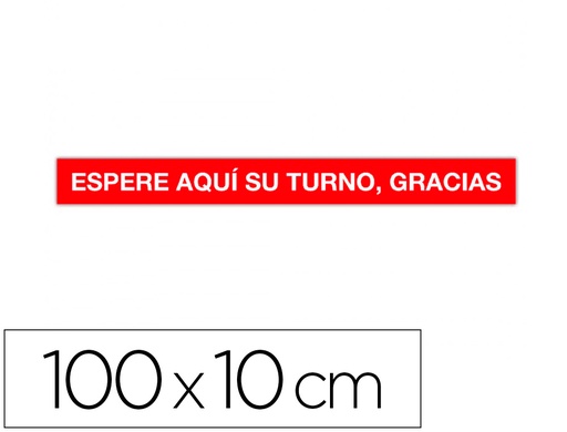 [2160529] APLI - Cinta de señalizacion adhesiva espere su turno 100 x 10 cm (Ref. 18596)