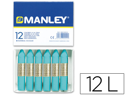 [2022255] MANLEY - LAPICES CERA UNICOLOR AZUL TURQUESA -CAJA DE 12 N.16 (Ref.MNC04599/ N.16)