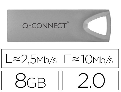 [2150861] Q-CONNECT - MEMORIA USB FLASH PREMIUM 8 GB 2.0 (CANON L.P.I. 0,24€ Incluido) (Ref.KF11478)
