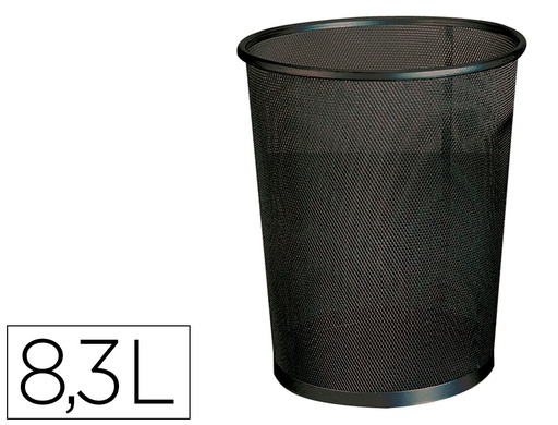 [2029624] Q-CONNECT - PAPELERA METALICA NEGRA - REJILLA- 205X210X150MM (Ref.KF00869)