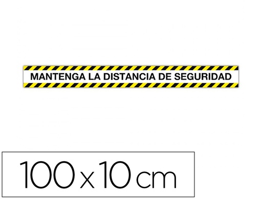 [2160528] APLI - Cinta de señalizacion adhesiva mantenga la distancia 100 x 10 cm (Ref. 18595)