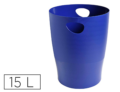 [2156077] EXACOMPTA - Papelera plastico ecoblack azul 15 litros (Ref. 453104D)