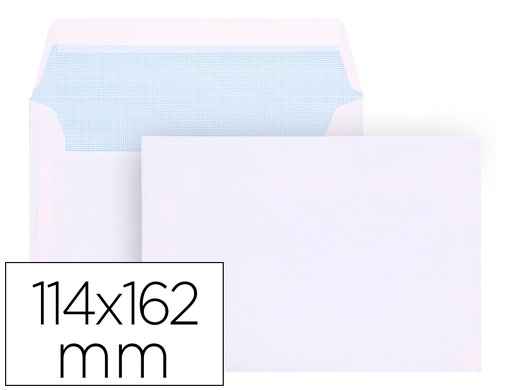 [2033301] LIDERPAPEL - SOBRE N.19 BLANCO C6 114X162 MM TIRA DE SILICONACAJA DE 500 UNIDADES (Ref.SB21)