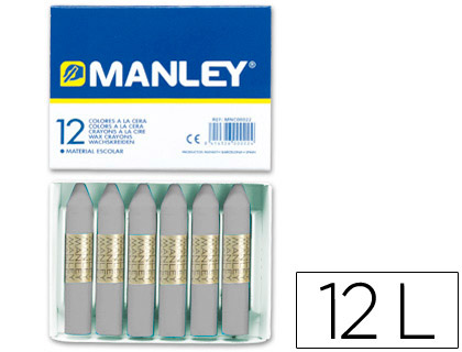 [2078768] MANLEY - LAPICES CERA UNICOLOR GRIS Nº 72 CAJA DE 12 (Ref.MNC05140/N.72)