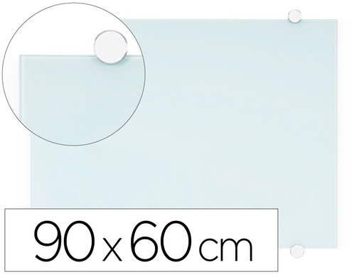 [2156184] Q-CONNECT - Pizarra blanca cristal magnetica marco aluminio 90x60 cm (Ref. KF11313)