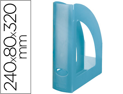 [2043601] Q-CONNECT - REVISTERO PLASTICO AZUL TRANSLUCIDO (Ref.KF04214)