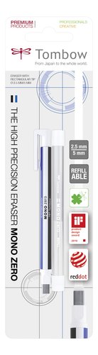 [1936163] TOMBOW - Portagomas MONO ZERO PUNTA RECTANGULAR 2,5X5MM CON RECAMBIO (Ref.EHR-KUS)