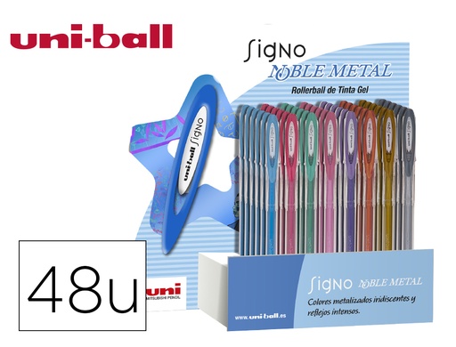 [2059732] UNI-BALL - BOLIGRAFO UNI BALL UM-120 SIGNO 0,7 MM TINTA GEL EXPOSITOR DE 48 COLORES METALIZADOS (Ref.UM1204DNM)