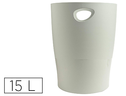 [2156076] EXACOMPTA - Papelera plastico ecoblack gris 15 litros (Ref. 45306D)