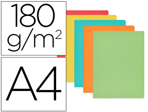 [2059741] GIO - SUBCARPETA CARTULINA DIN A4 COLORES PASTELES SURTIDOS 180 G/M2 PAQUETE DE 50 UNIDADES (Ref.400027460/400040673)