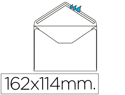 [2033303] LIDERPAPEL - SOBRE N.21 BLANCO C6 114X162 MM ENGOMADO SOLAPA DE PICO CAJA DE 500 UNIDADES (Ref.SB23)