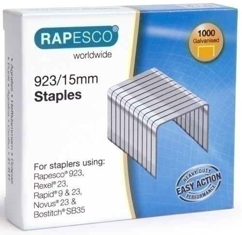 [2154351] RAPESCO - Caja 1000 grapas galvanizadas 923/15mm (Tipo 23) (Ref.1239)