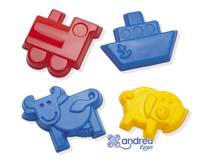 [9068280] DANTOY - Juego moldes arena 4 modelos 12 cm caja de 32 unidades surtidas (Ref. 011245)